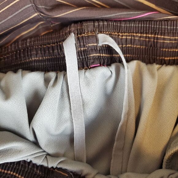 Nike Brown Striped Lined Running Shorts Size medium - Picture 4 of 6